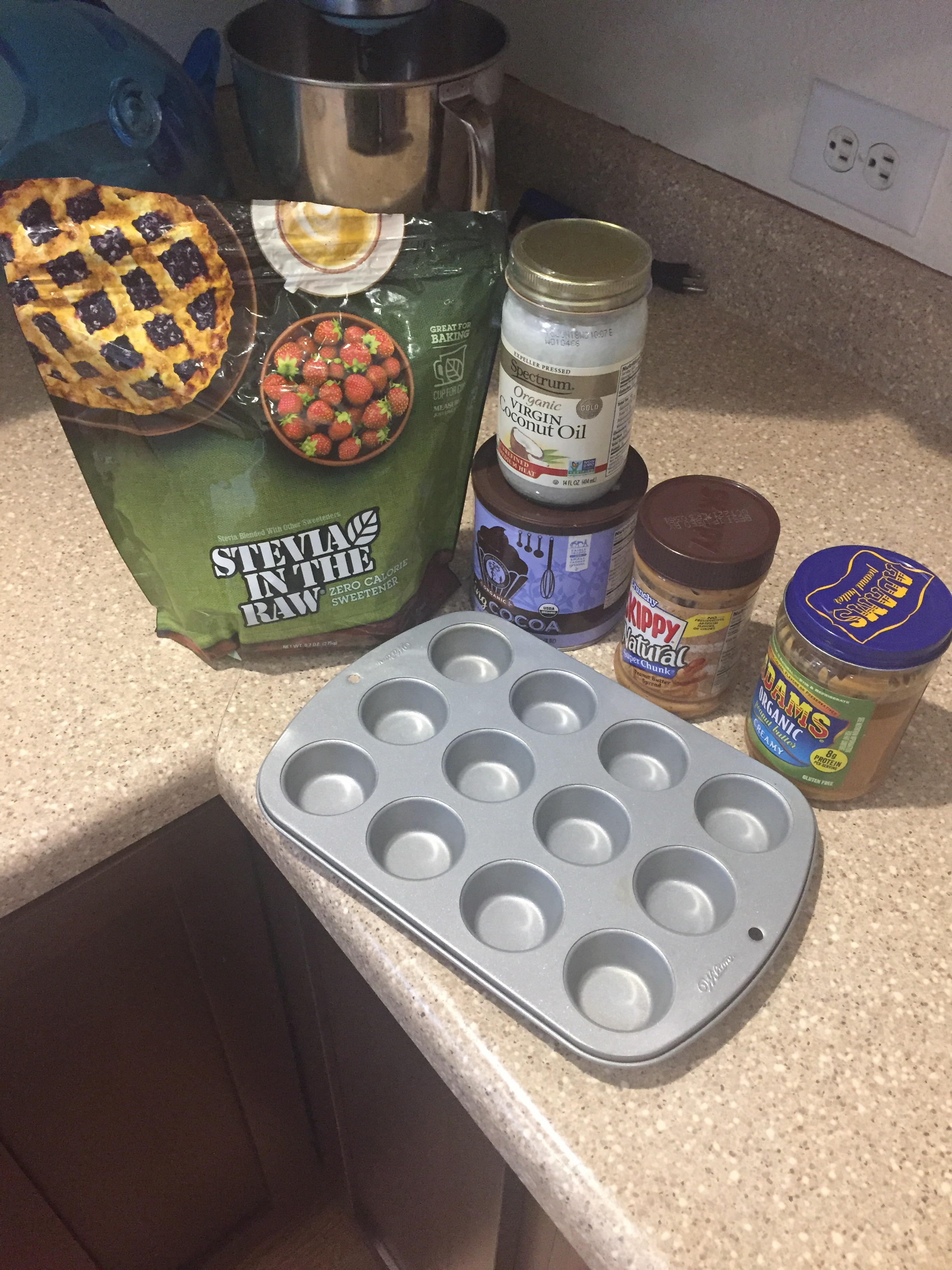 cupcake tin and healthy ingredients